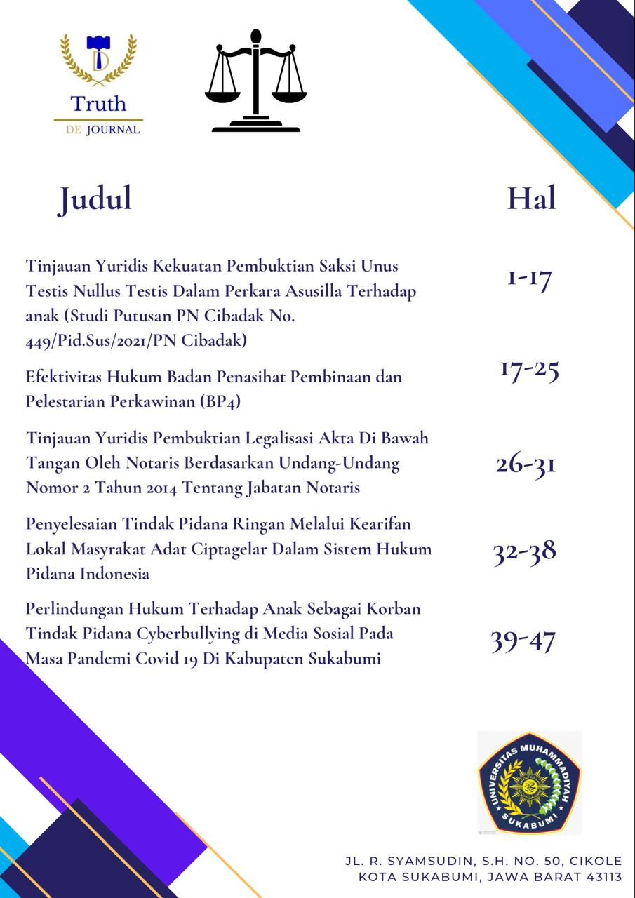 					View Vol. 1 No. 1 (2024): Truth de Journal Ilmu Hukum
				